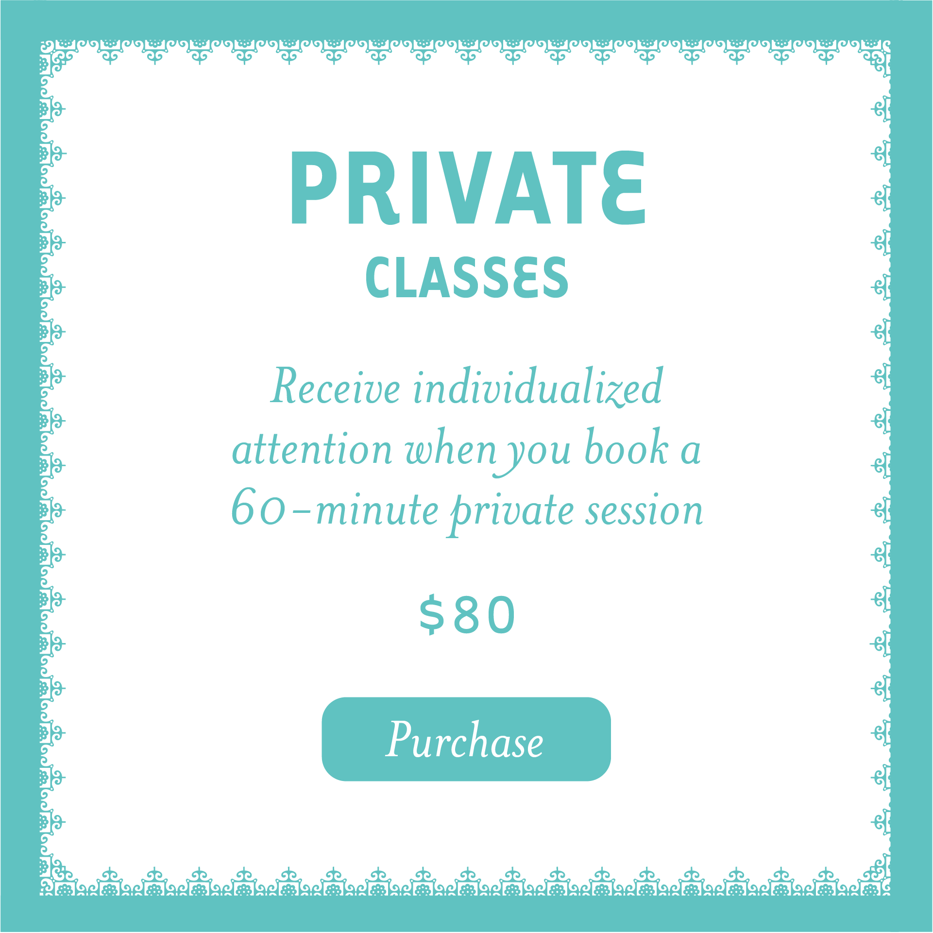 private yoga classes receive individualized attention when you book a 60-minute private session $80 Purchase